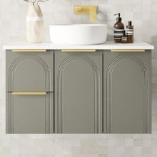 Arco 900mm Wall Hung Single Vanity with Solid Surface Countertop